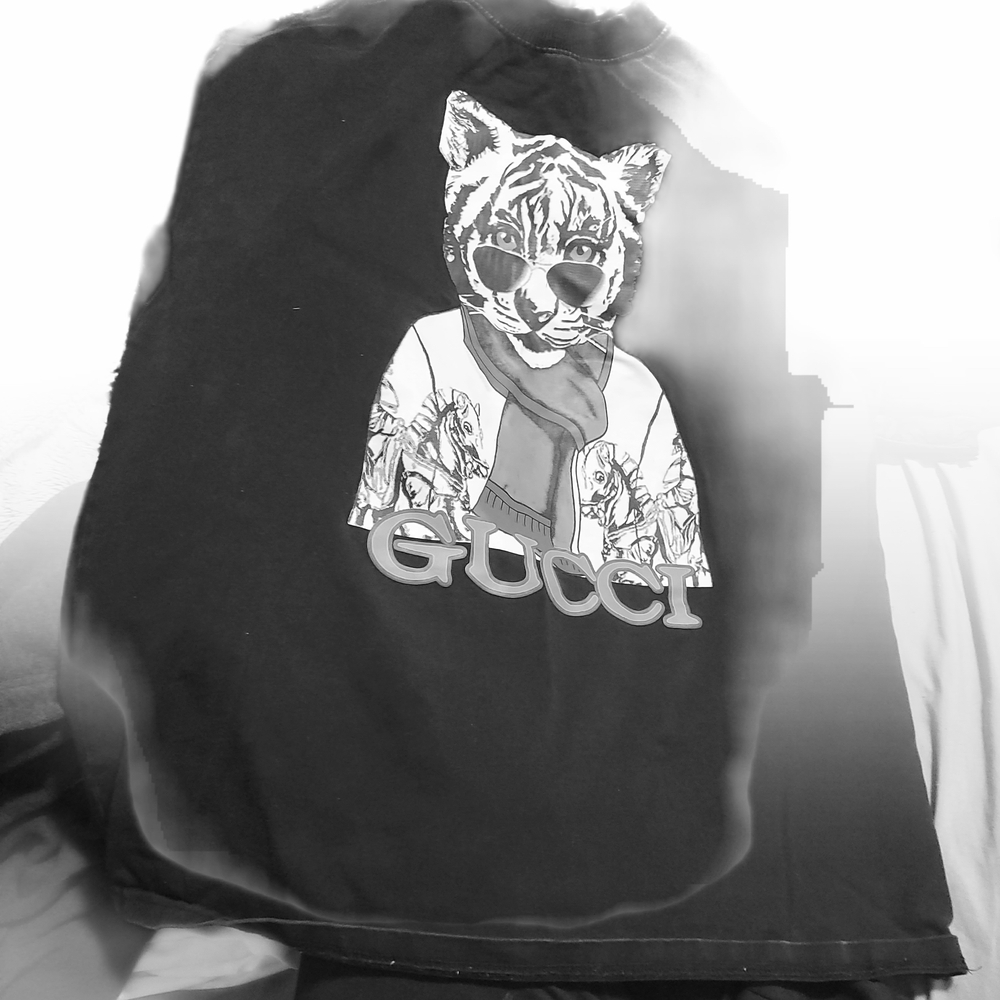 Gucci Black Cat Print Tee